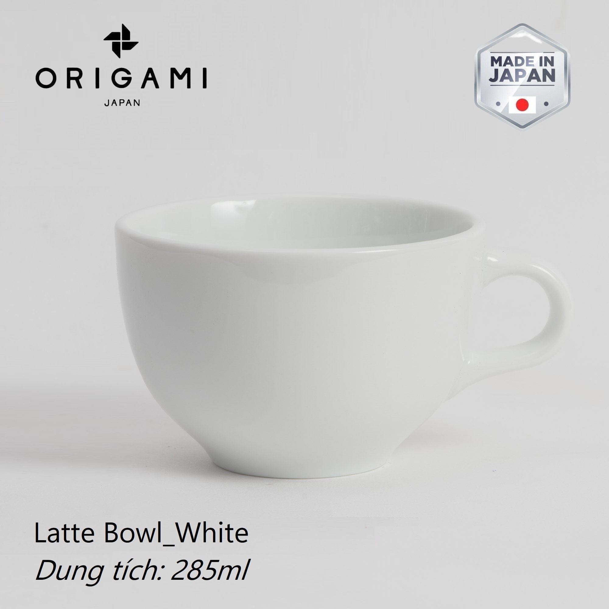 Ly sứ Origami Latte Bowl 285ml uống trà cà phê