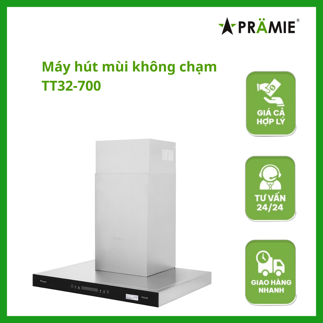 Máy hút mùi chữ T  Pramie TT32-900_Vẫy tay_Hàng nhập khẩu Thái Lan