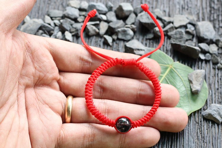 Vòng Tay Kết Dây Hạt Thạch Anh Tóc Đen Ngọc Quý Gemstones GA24