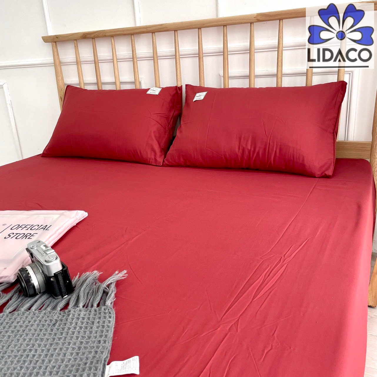 Bộ Ga Gối Cotton Đũi Tici Cao Cấp Nhiều Màu - TẶNG 01 VỎ GỐI ÔM