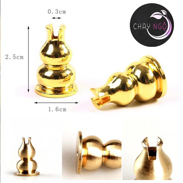 Chân đế cắm nhang hồ lô, để nhang khoanh xông lư bằng đồng và composit
