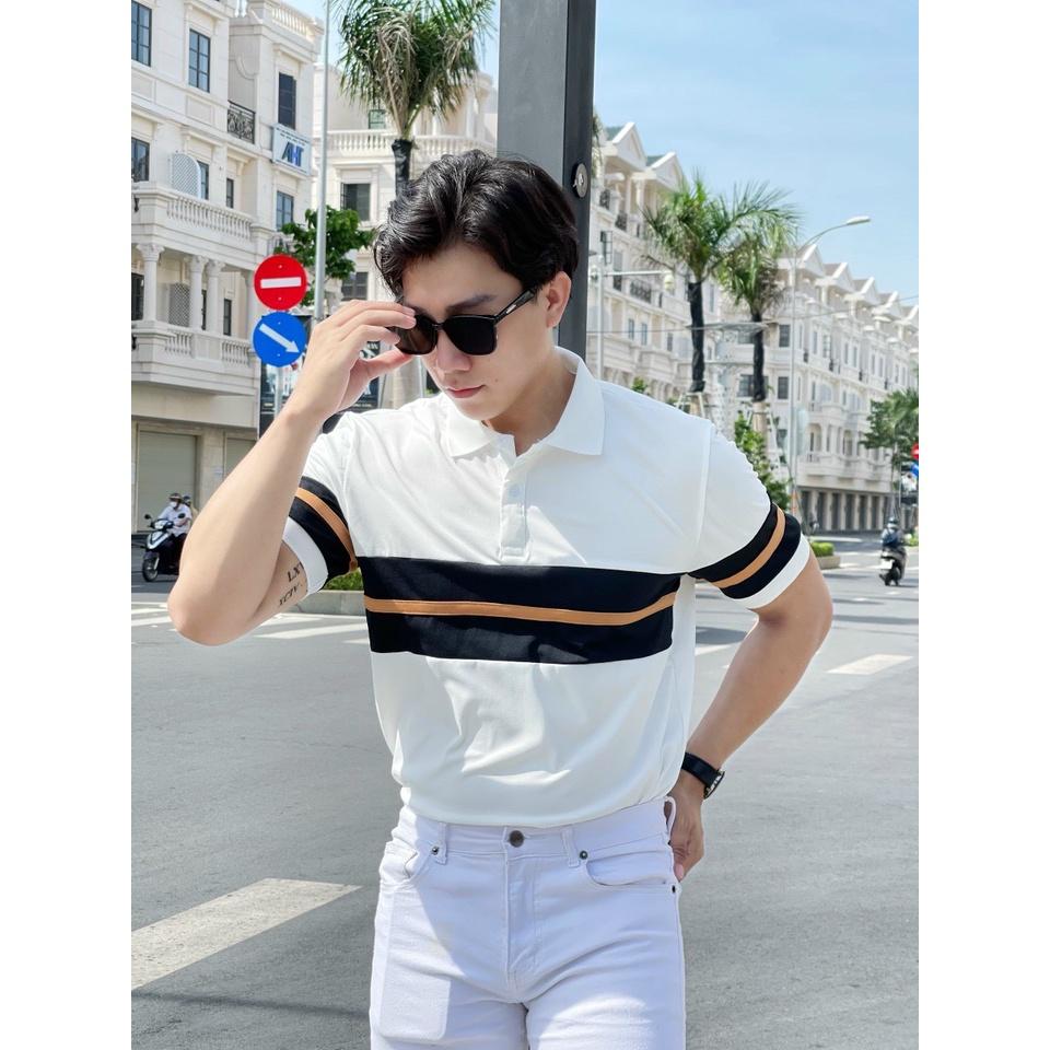 Áo thun cá sấu nam phối màu, áo thun polo nam có cổ thời trang vải mềm mịn, thấm hút tốt - HK235