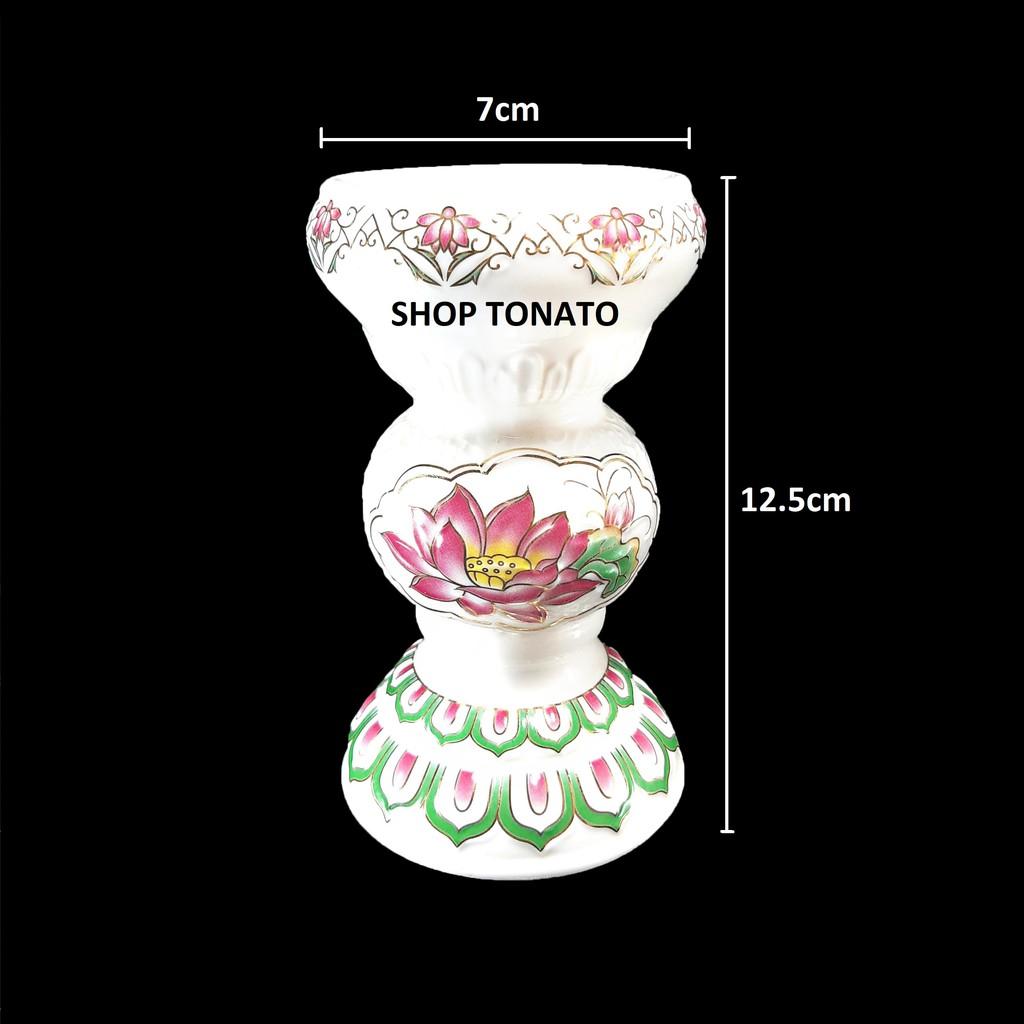 CHUNG ĐÈN CẦY SỨ SEN TÍM 163