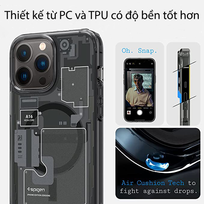 ỐP LƯNG DÀNH CHO IPHONE 13 PRO MAX SPIGEN ULTRA HYBRID MAGFIT ZERO ONE bảo vệ chống rơi, trầy xước và trông cực xịn - Hàng Chính Hãng