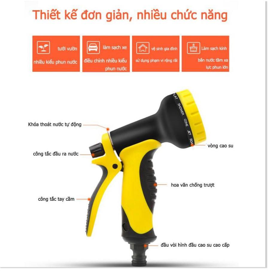Đầu phun nước với 10 kiểu phun đầu nối + 2m dây