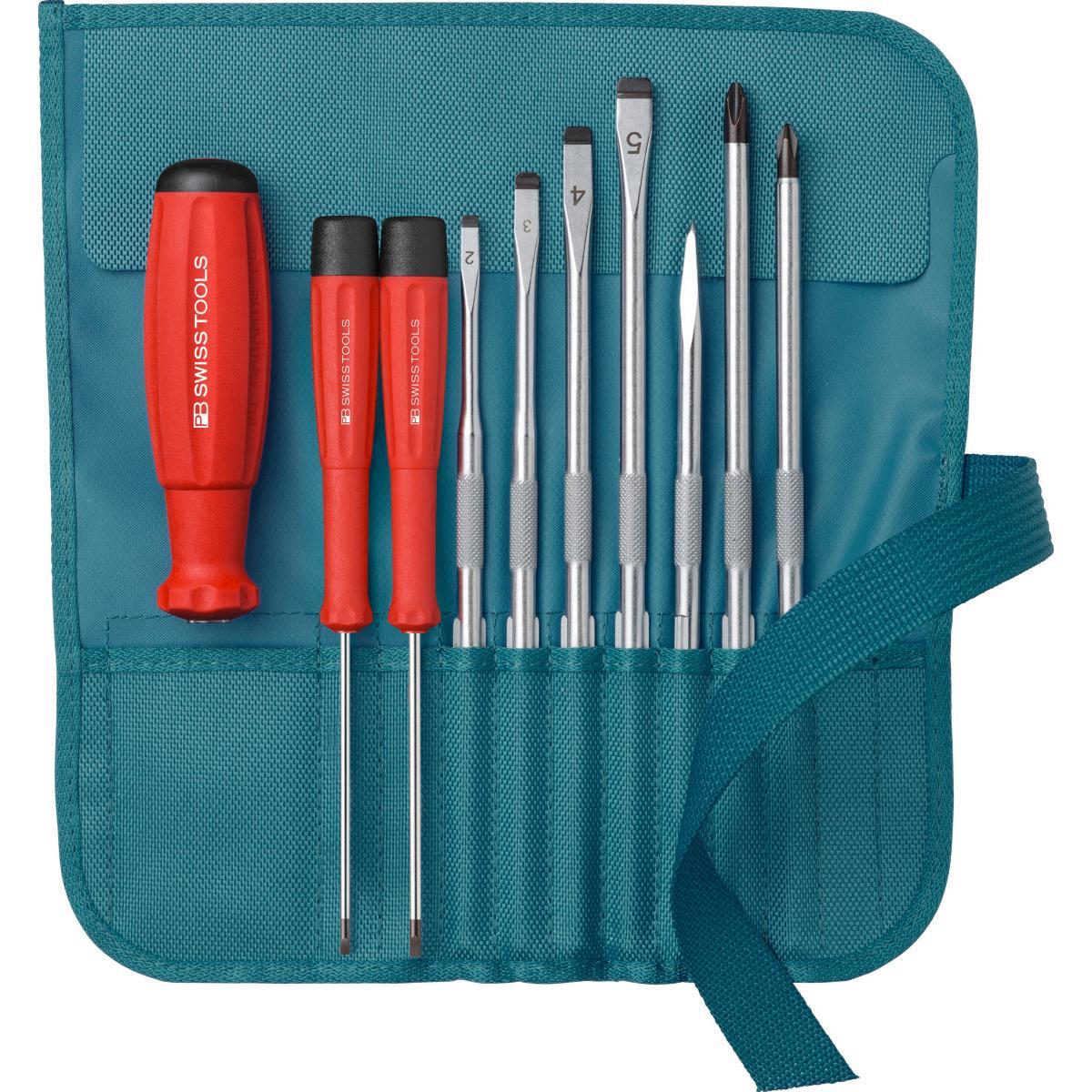 Bộ Tua Vít 10 Chi Tiết Trong Túi Cuộn Màu Xanh Pb Swiss Tools Pb 8218,pe - Hàng Chính Hãng 100% từ Thụy Sĩ