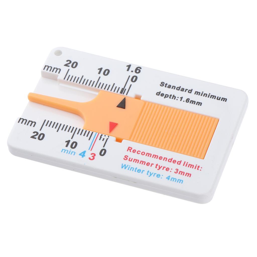 2- Car Motorcycle Tyre Tread Ruler Depth Gauge Meter Wheel Measuring Tool