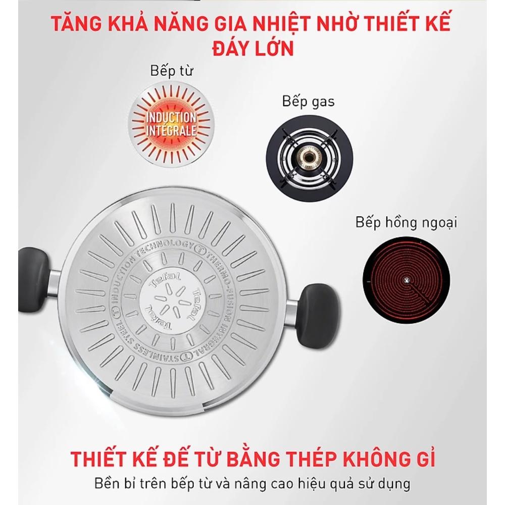 Bộ nồi Tefal Primary 16/20/24cm (quánh 16cm-1.5L, nồi 20cm-3L, nồi 24cm-5.3L) - Hàng Chính Hãng