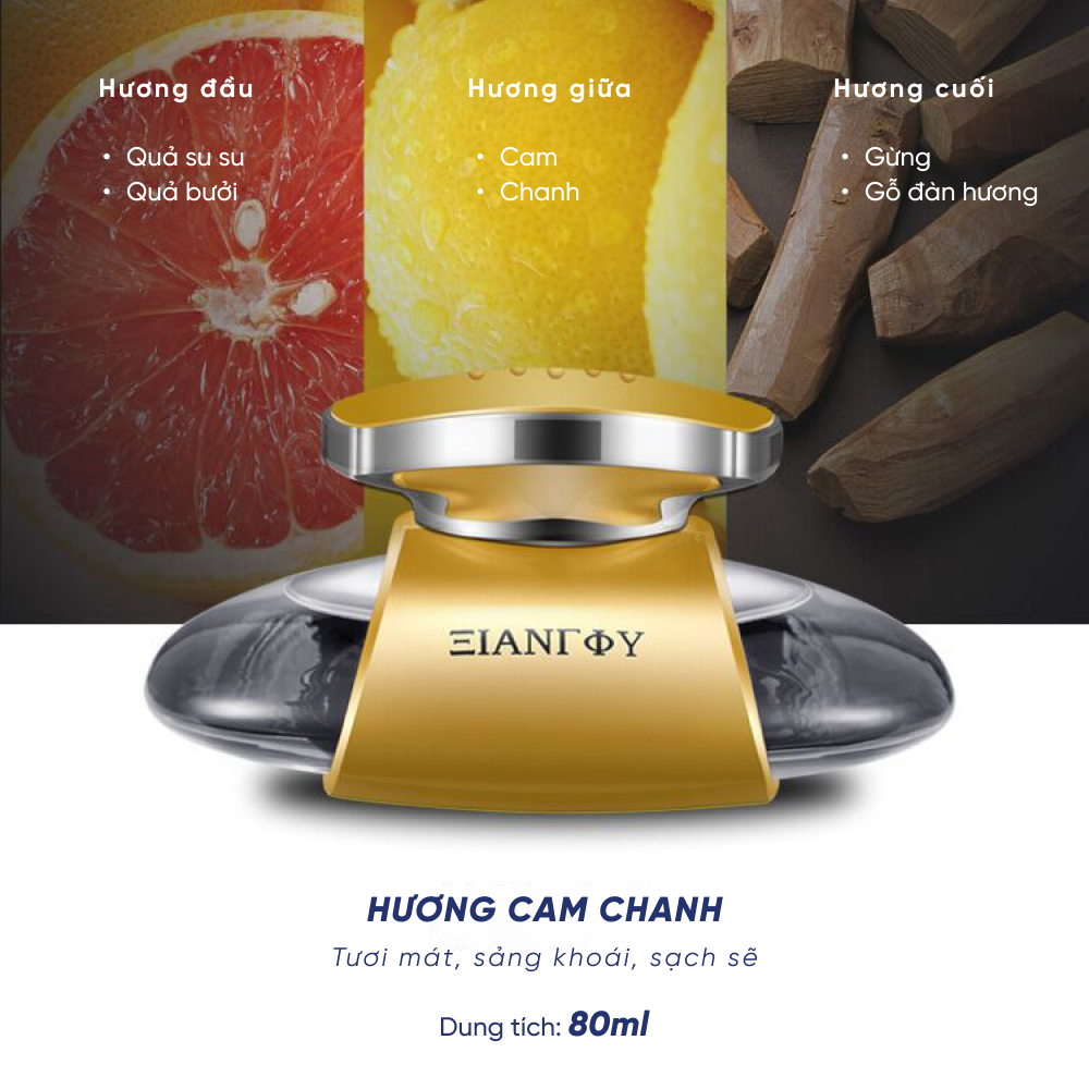 Nước Hoa Ô Tô Xe Hơi Cao Cấp Để Taplo Ô Tô Lưu Hương Lâu, Khử Mùi, Chống Say Xe - Nước Hoa Ô Tô IIANTOIY 80ml Cao Cấp