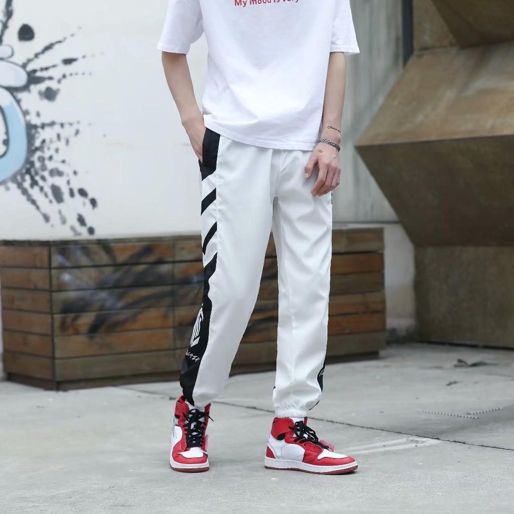 Quần dài thể thao ống rộng phối màu thời trang nam tính