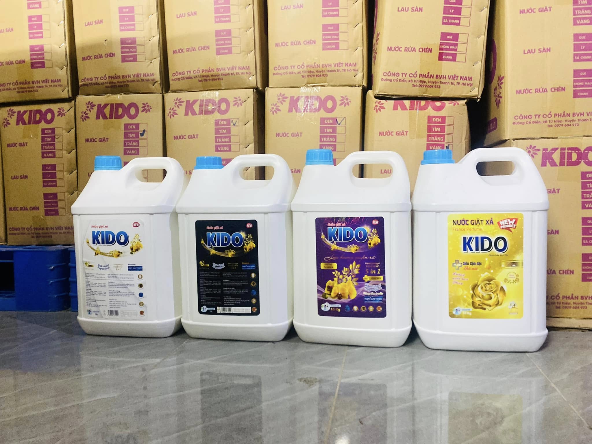 Nước Giặt Xả KIDO Lưu Hương Cá Ngựa Tím 10 Lít Lưu Hương Thơm Lâu Trên Quần Áo
