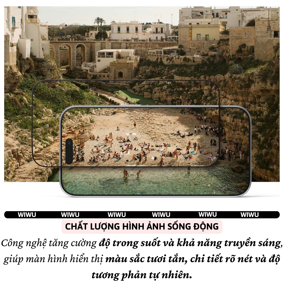 Dán kính cường lực Full màn hình WIWU UltraClear HD Transparency 9H cho iPhone 17 Air 16 15 14 13 12 11 Pro Max / Plus - Trong Suốt HD, Chống Trầy, Chống Vân Tay Cho iPhone, Lớp phủ Oleophobic cao cấp - Hàng nhập khẩu