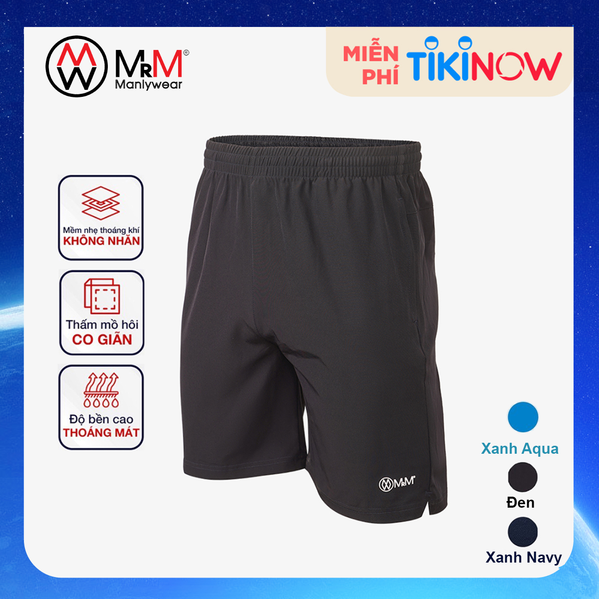 Quần đùi short gió nam thể thao Basic trẻ trung năng động, thoáng mát co giãn 4 chiều MRM Manlywear