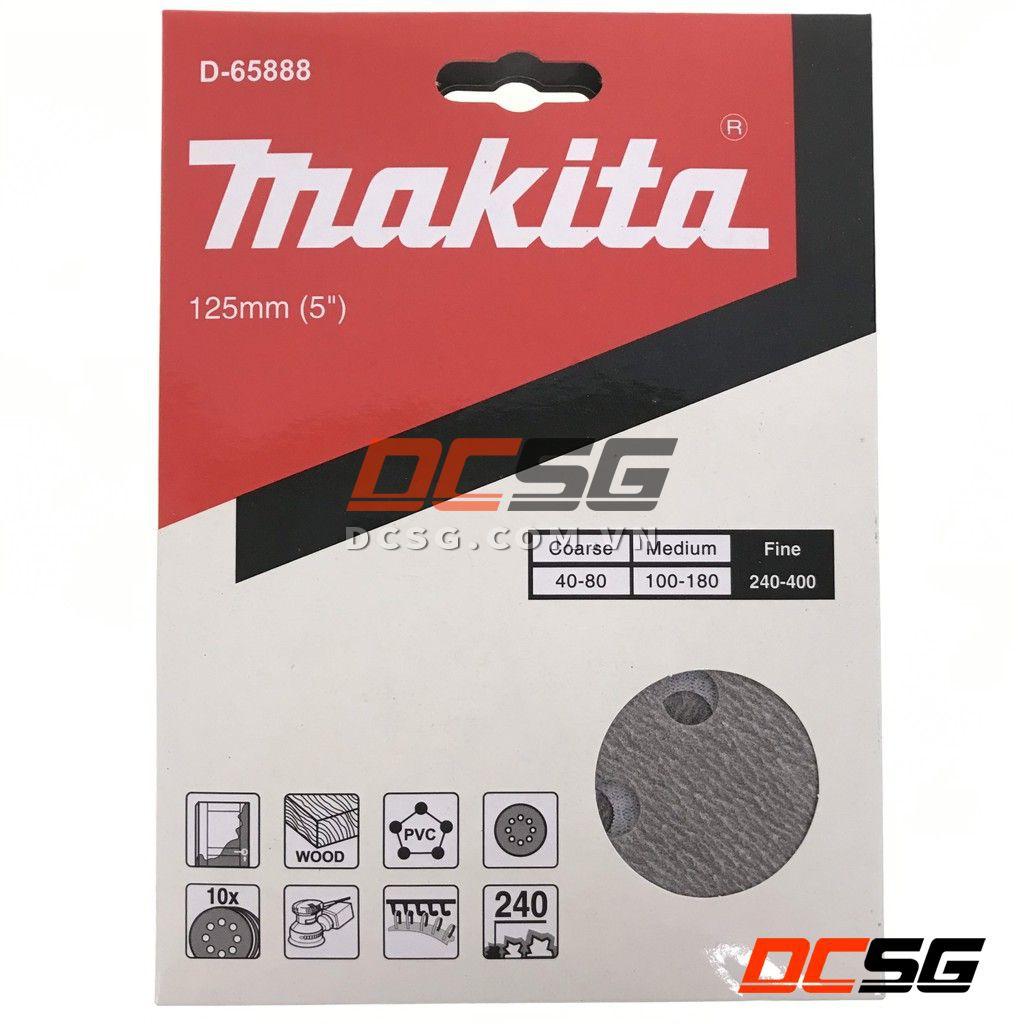 Nhám tròn đế lông 125mm độ hạt 40-400 Makita (Hộp 10 tờ) | DCSG