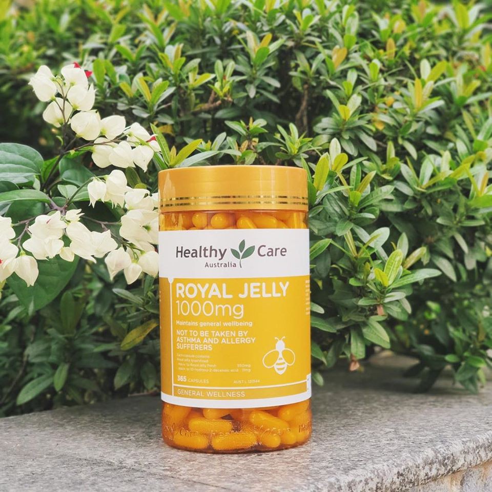 Sữa Ong Chúa chống lão hóa, làm đẹp da cho người lớn từ 18 tuổi Healthy Care Royal Jelly 1000mg