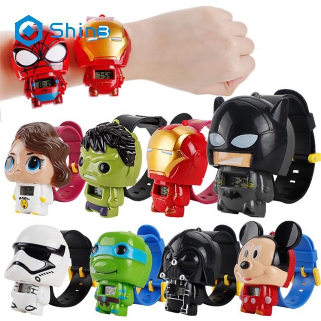 The Avengers Superhero SpiderMan Iron Man Hulk Trẻ em Đồng hồ cho trẻ em Hình chiếu hoạt hình