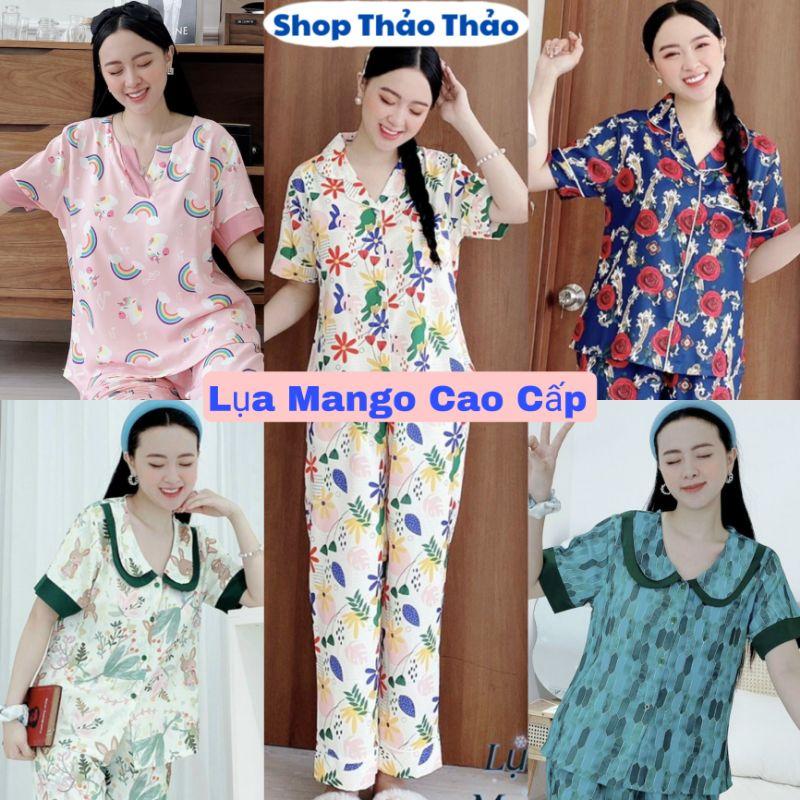 Bộ Pijama Cộc Tay Lụa Mango Tô Châu Cao Cấp Chất Mát Dày Bền Chắc