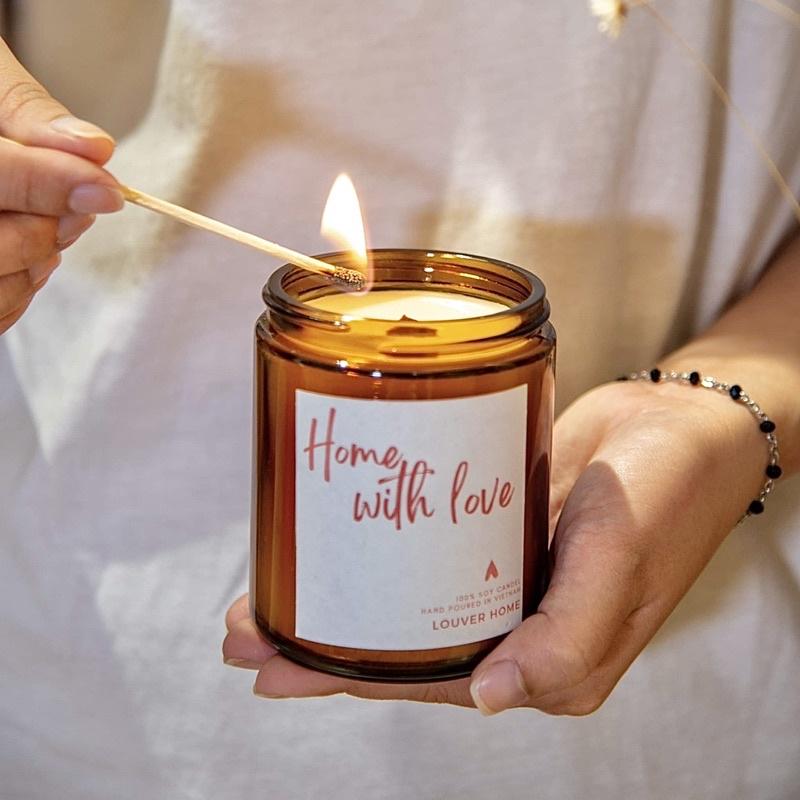 NẾN THƠM CAO CẤP HOME WITH LOVE - 100% Thiên Nhiên - giúp giải toả căng thẳng, tinh thần sảng khoái - Louver Home