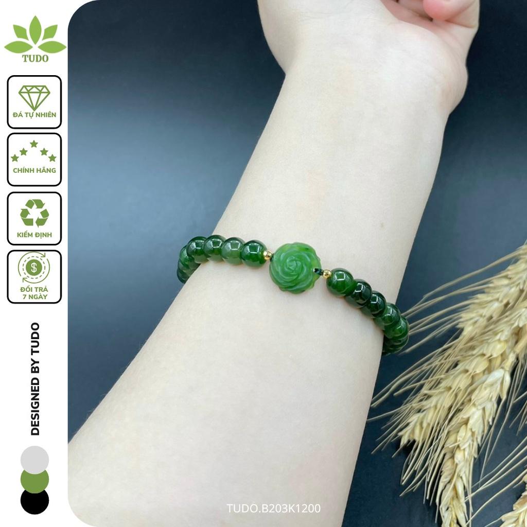 Vòng Tay Nữ Đẹp - Vòng Phong Thủy Đa Mệnh TUDO B203K1200 VCVNB AU10K Charm Hoa Mẫu Đơn CDNB