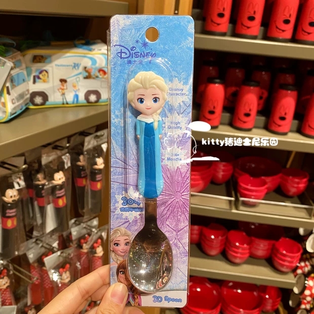 Muỗng ăn inox Frozen Elsa nổi 3D cho trẻ em bé gái Disney