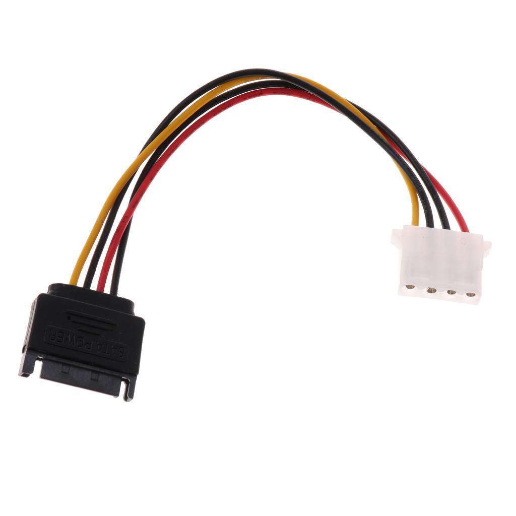 5Pcs 7.7in 4pin Female to 15pin SATA Male Power Adapter Cable for PC Case