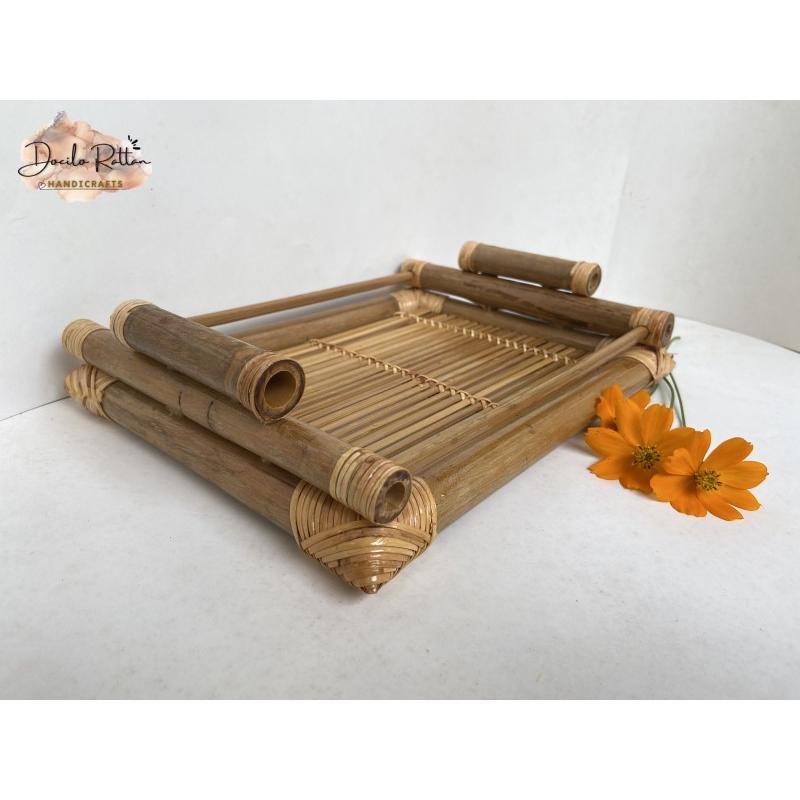 Khay tre đựng ấm chén trà- Khay đựng trà