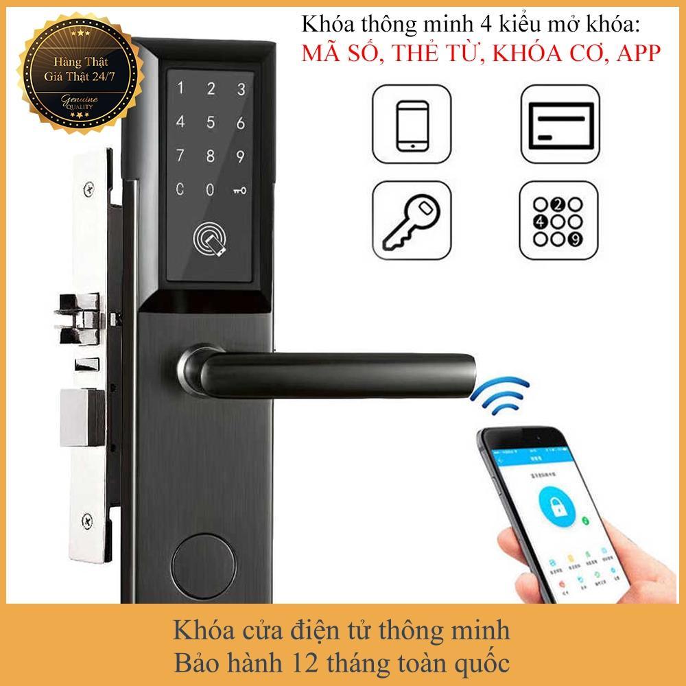 Khóa cửa điện tử thông minh khóa chống trộm dùng APP- Khóa cửa thông minh, Khóa thẻ từ, Khóa mã số, Khóa cơ