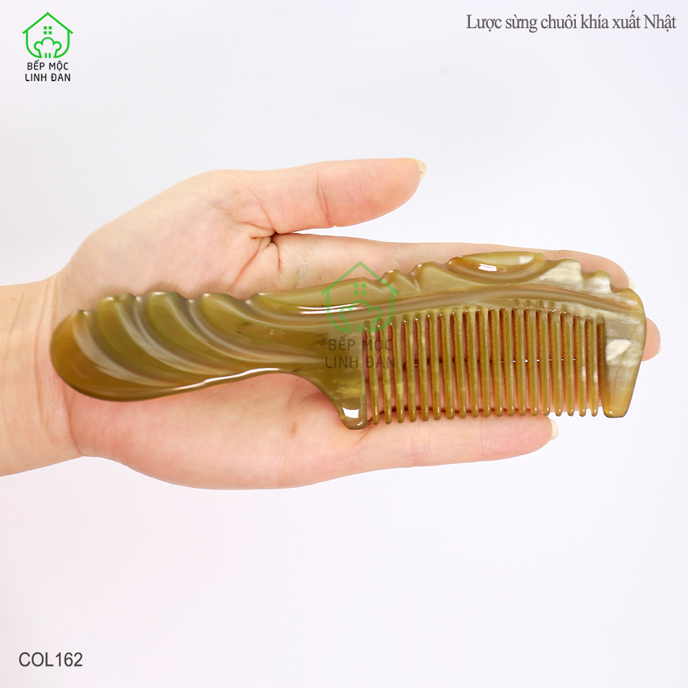 Lược Sừng Chuôi Khía Xuất Nhật (Size: M-16cm) Cỡ Nhỏ Có Thể Bỏ Túi [COL162]