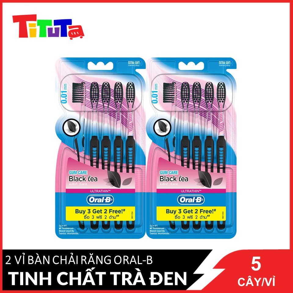 Combo 2 Vỉ 5 Bàn Chải Đánh Răng Oral-B  Tinh chất Trà đen