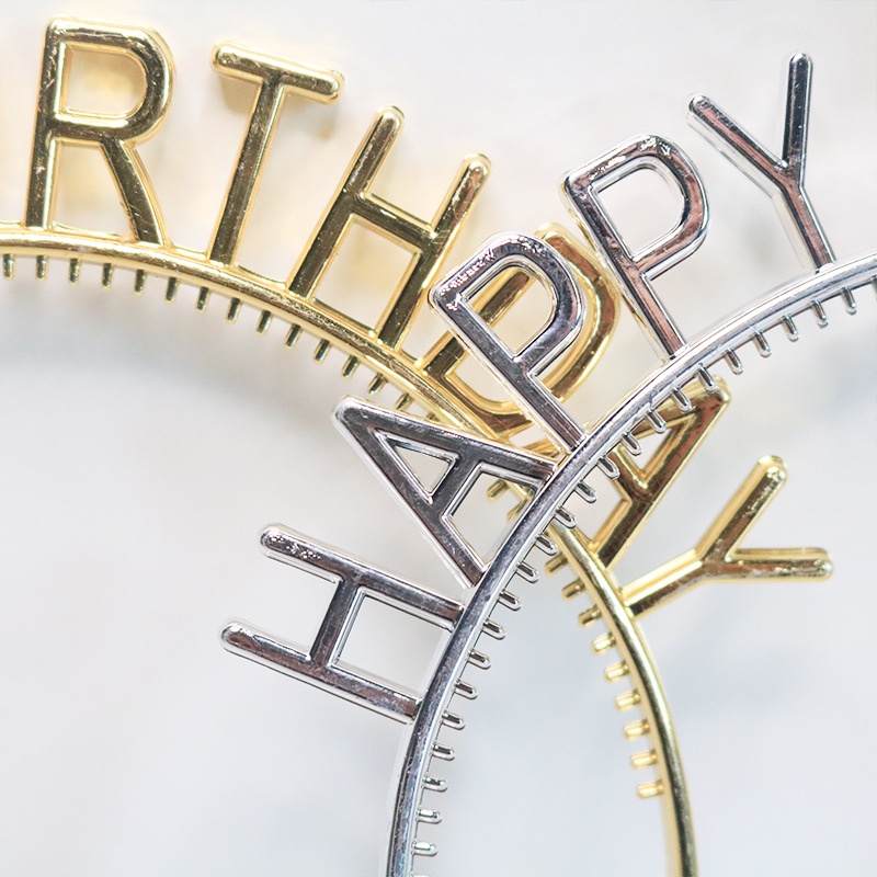 CÀI TÓC CHỮ HAPPY BIRTHDAY MÀU VÀNG