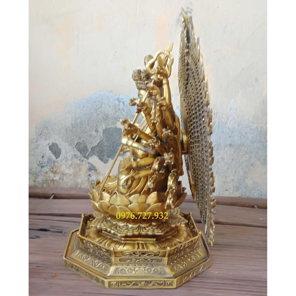 Tượng phật thiên thủ thiên nhãn cao 41cm bằng đồng, bán tượng thiên thủ bằng đồng, tượng phật thiên thủ thiên nhãn