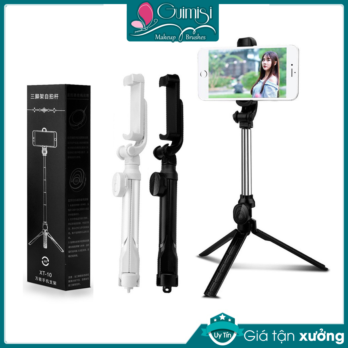 Gậy Chụp Ảnh Tự Sướng XT10 Selfie Kèm 3 Chân Đứng Tripod Kết Nối Bluetooth