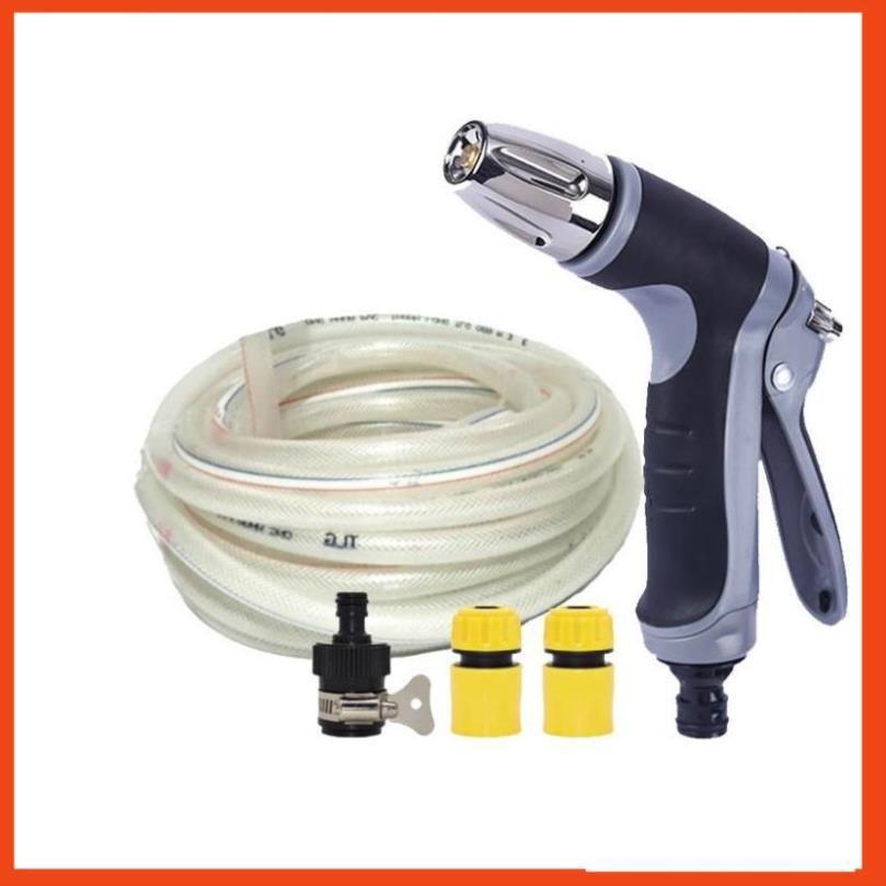 Bộ dây và vòi xịt rửa xe tưới cây tăng áp 20m 206817