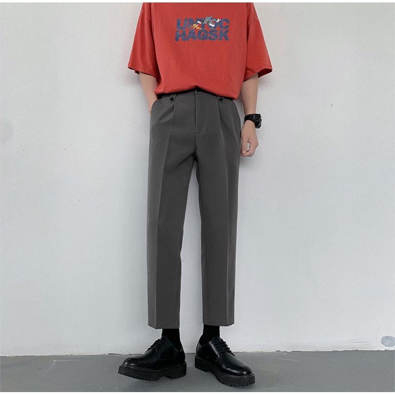Quần Âu Baggy Nam Ống Đứng Trơn Màu Phối Cạp Đính Cúc Thời Trang Zenkonu QUAN NAM 118V4