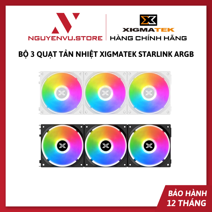 Bộ 3 Quạt Tản Nhiệt XIGMATEK STARLINK ARGB - Hàng Chính Hãng