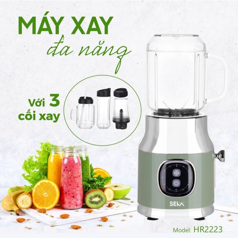 Máy Xay Sinh Tố 3 Cối SEKA HR2223 - Hàng Chính Hãng