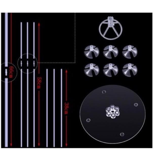 Trụ Gắn Bóng 70Cm 7 Nhánh Trang Trí Tiệc Sinh Nhật Trong Suốt Tiện Lợi BB06