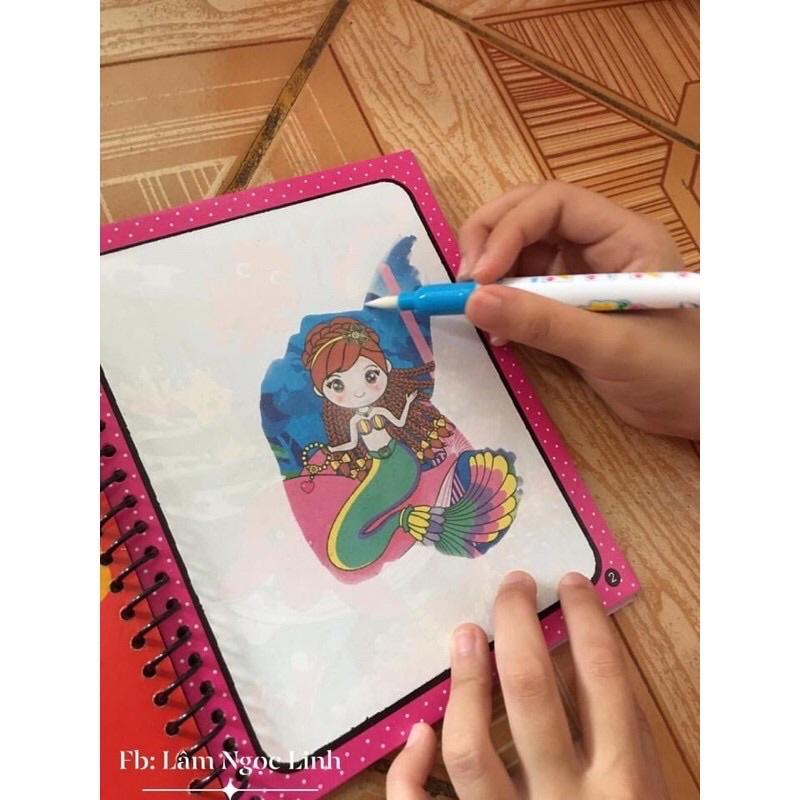 Bộ tranh tô màu thần kỳ - tập tô màu magic - tô màu ma thuật cho bé - Sách ma thuật tô nước cho bé
