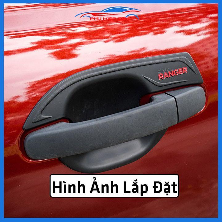 Ốp tay hõm Ranger 2016-2017-2018-2019-2020-2021 vân carbon/mạ crom/nhựa đen chống trầy bảo vệ cửa xe ô tô