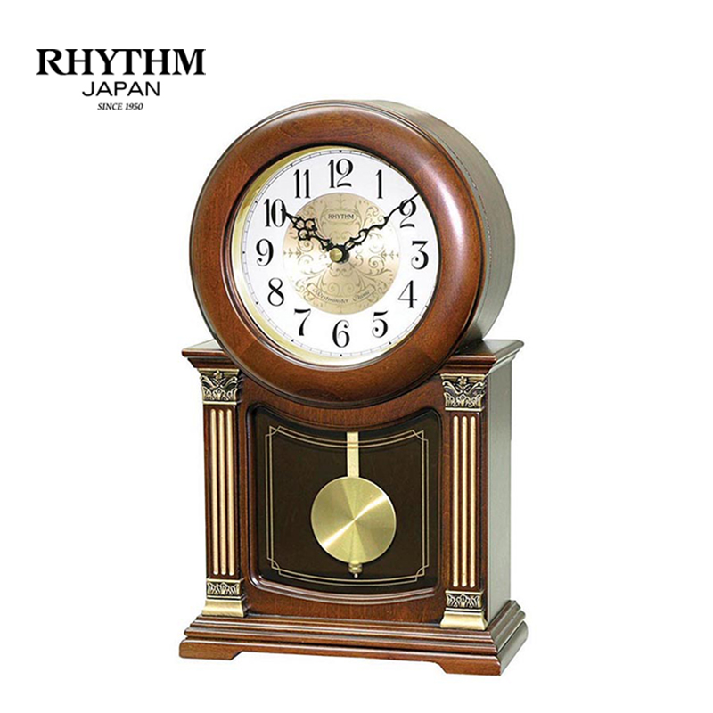 Đồng hồ để bàn Rhythm CRJ722CR06 Kt 20.0 x 32.2 x 10.5cm, 1.5kg Vỏ gỗ. Dùng Pin.