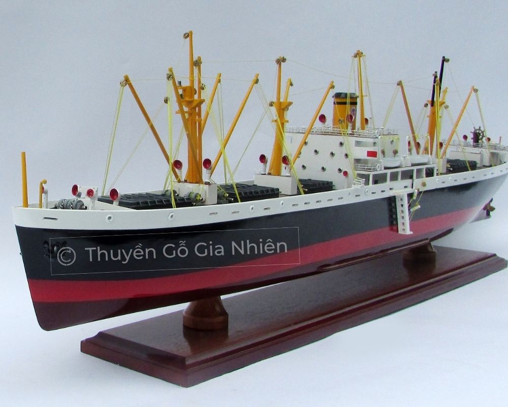 Mô Hình Thuyền Gỗ Trang Trí Phong Thủy Dạng Thuyền Chiến LIBERTY Chính Hãng, Hàng Xuất Khẩu Chất Lượng Cao