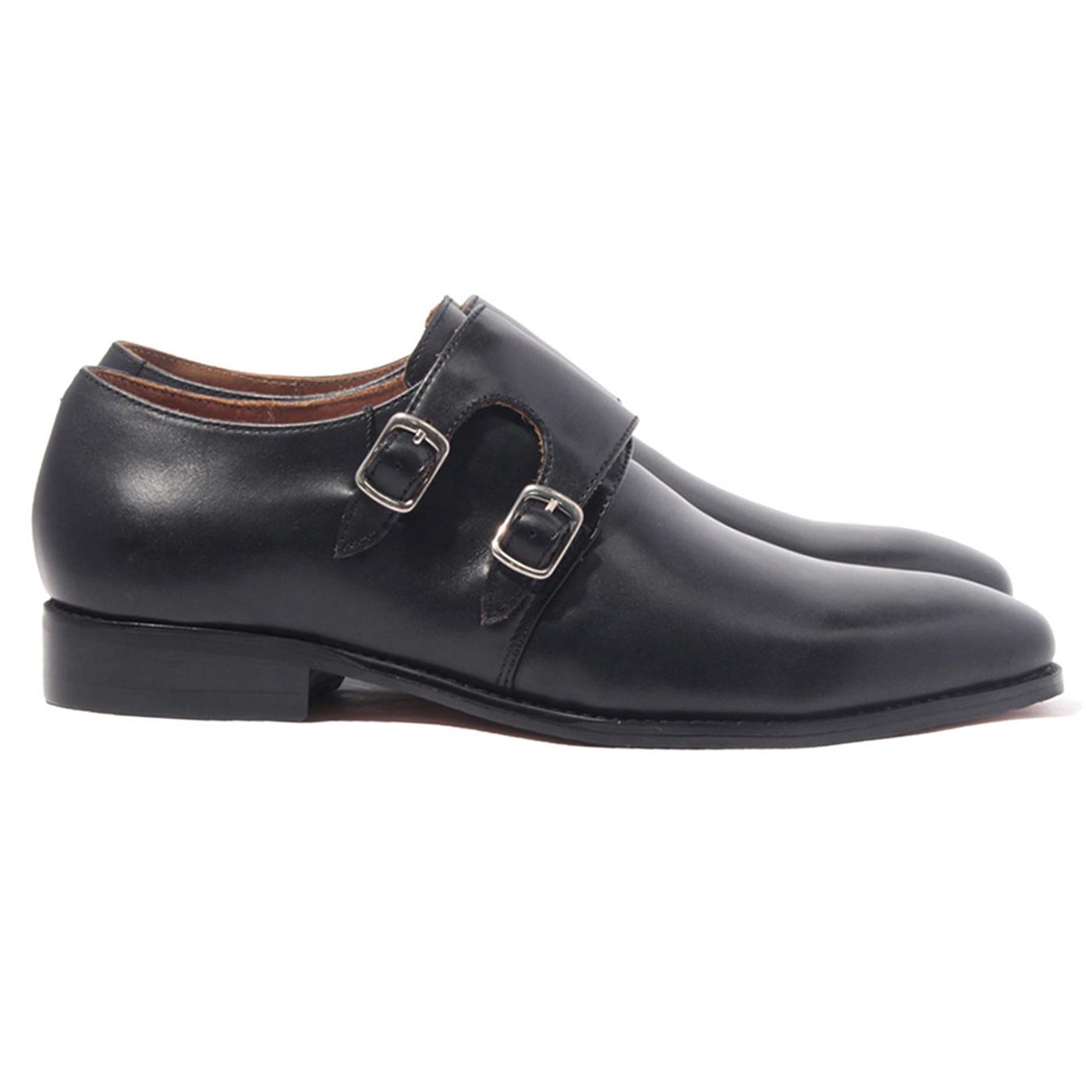 Giày Tây Nam Công Sở Khoá Cài Banuli  Da Bê Italian Double Monk Strap H1DS2 (Da Veg Itali Mềm Dẻo, Đế Siêu nhẹ, Bảo Hành Trọn Đời)