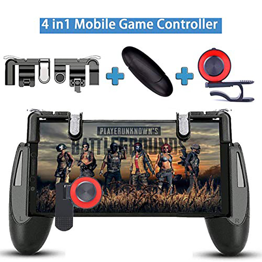 [Combo PUBG] Tay Cầm Chơi Game Trứng + Nút Bấm Chơi PUBG Odog Đen + Nút Joystick A12 Đỏ