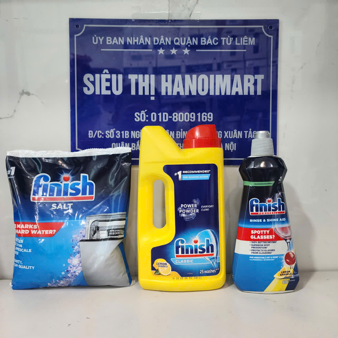 Combo bột bóng muối Finish cho máy rửa chén