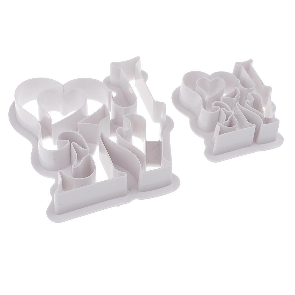 2Pcs LOVE Fondant Biscuit Mold Tool Cake Baking Vegetable Fruit Shapes