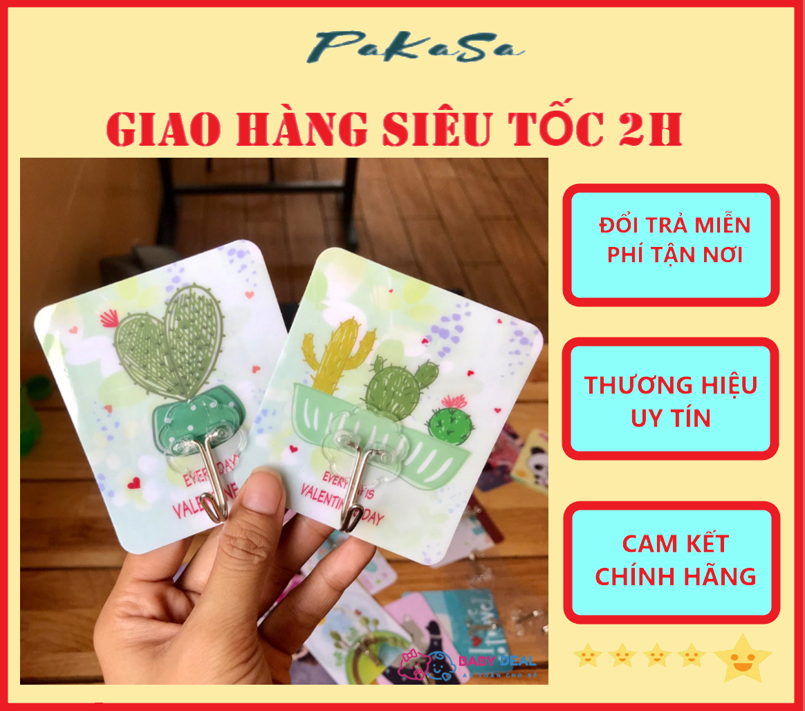 Combo Móc Dán Tường In Hình Họa Tiết Dễ Thương Loại Lớn PaKaSa - Hàng Chính Hãng ( Giao họa tiết ngẫu nhiên )