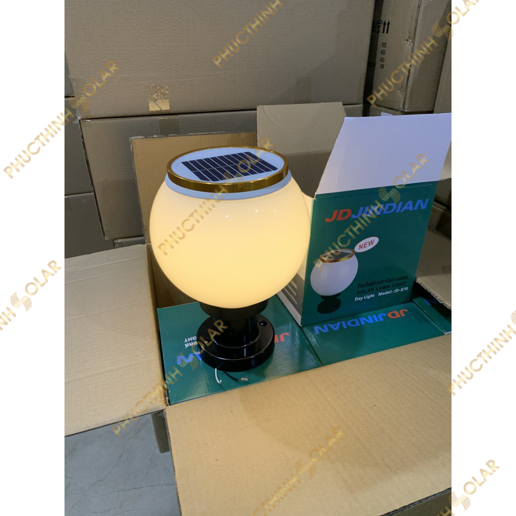 Đèn Trụ Cổng Tròn Năng Lượng Mặt Trời 3W Jindian JD-X75, Đèn Trụ Cổng 3W, Đèn Ngoài Trời | Phúc Thịnh Solar