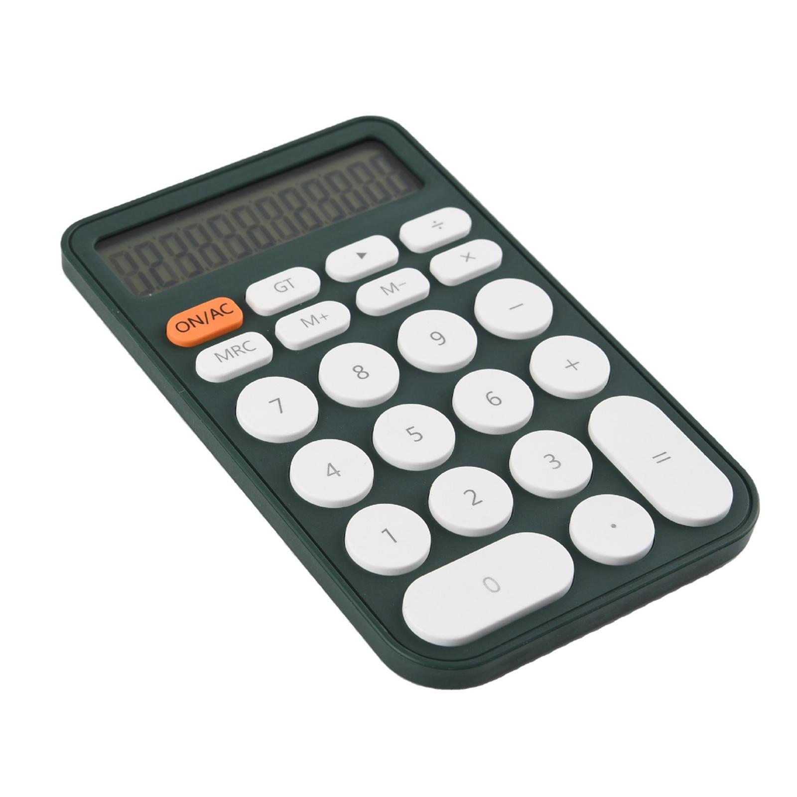 Electronic Calulator Cute Simple 12-Digit with Button Battery Mini Calculator for Home Students