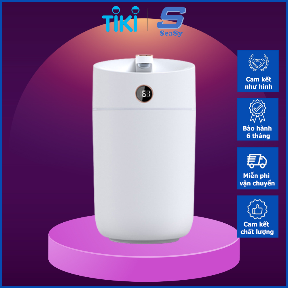 Máy phun sương nano tạo ẩm không khí SEASY SS12, máy xông và khuyếch tán tinh dầu dung tích 3 lít với 3 chế độ phun, tích hợp đèn ngủ tự thay đổi màu sắc, phun liên tục 20h và tự ngắt khi hết nước - Hàng chính hãng