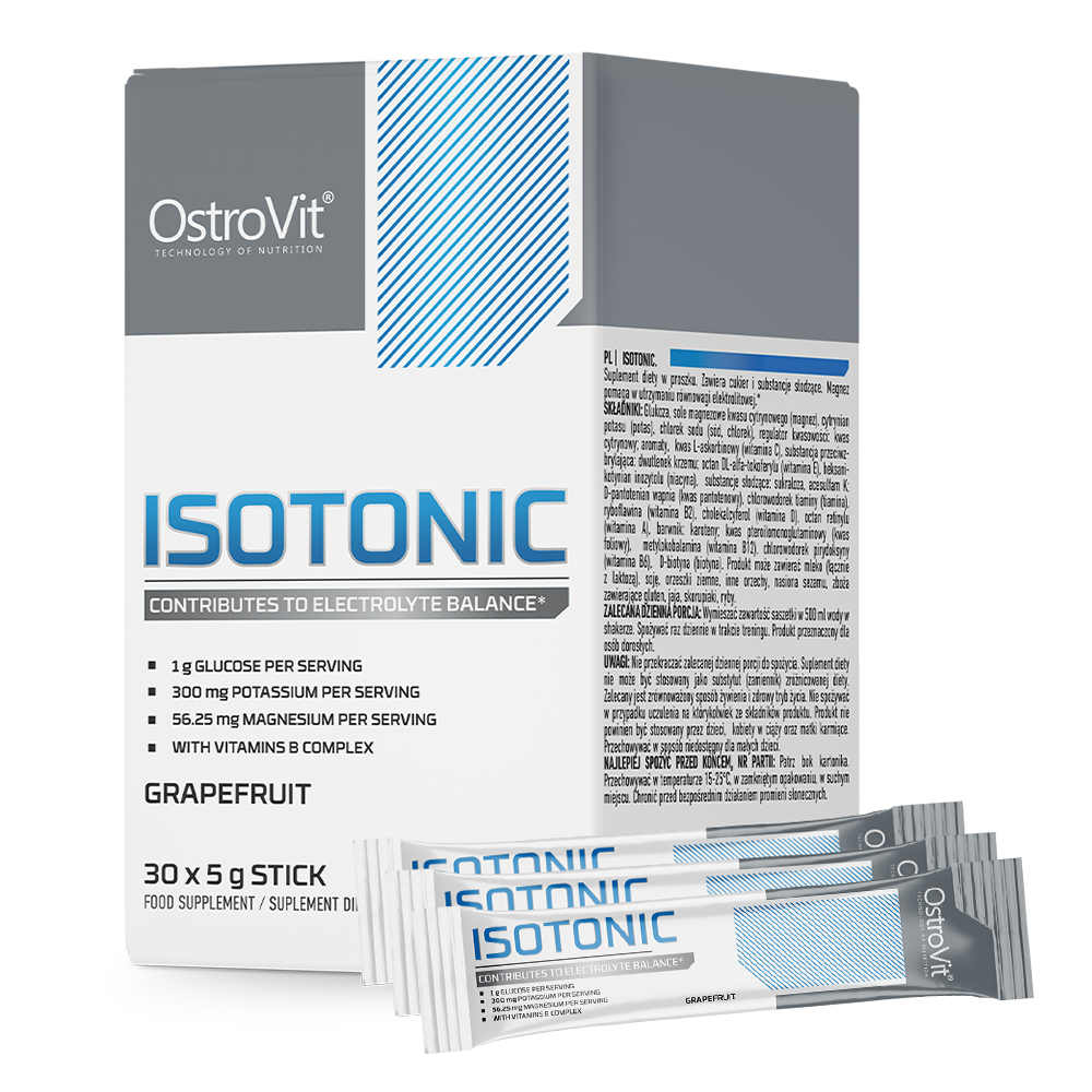 Bột Bổ Sung Điện Giải OstroVit Isotonic 5g (30 gói/hộp) Vị Bưởi | Bổ sung Vitamin B Complex, Magie, Kali